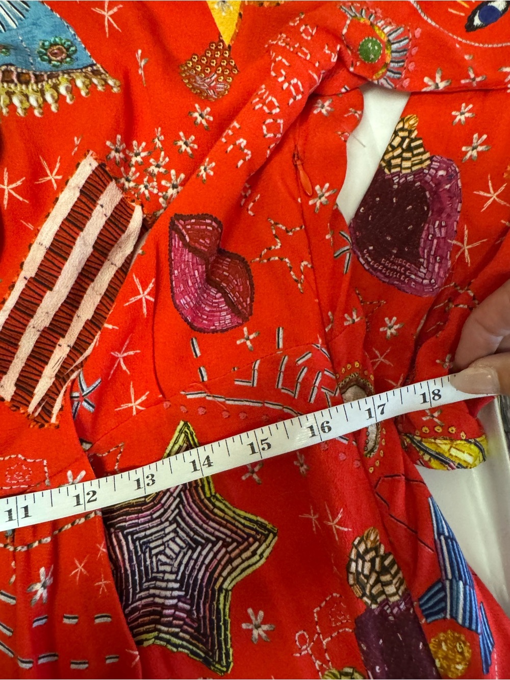 FARM Rio Red Surrealist Graphic Maxi Dress Size L - Picture 11 of 12
